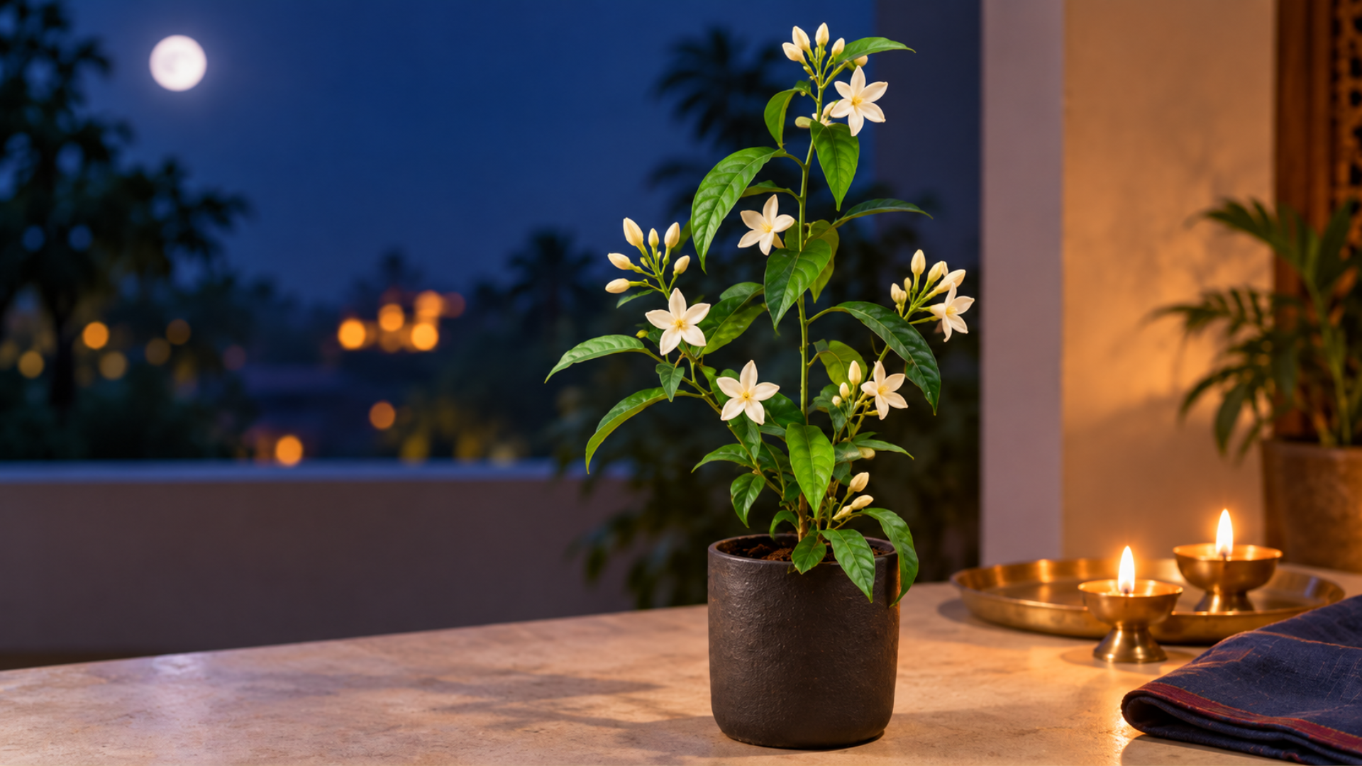 Day 7 (Maa Kalratri): Night Blooming Jasmine (रात की रानी)